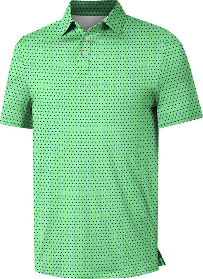 Mens Golf Shirt Short Sleeve Funny Print Golf Polo Shirts for Men Lightweight Dry Fit Quick Dry Collared Golf Polos